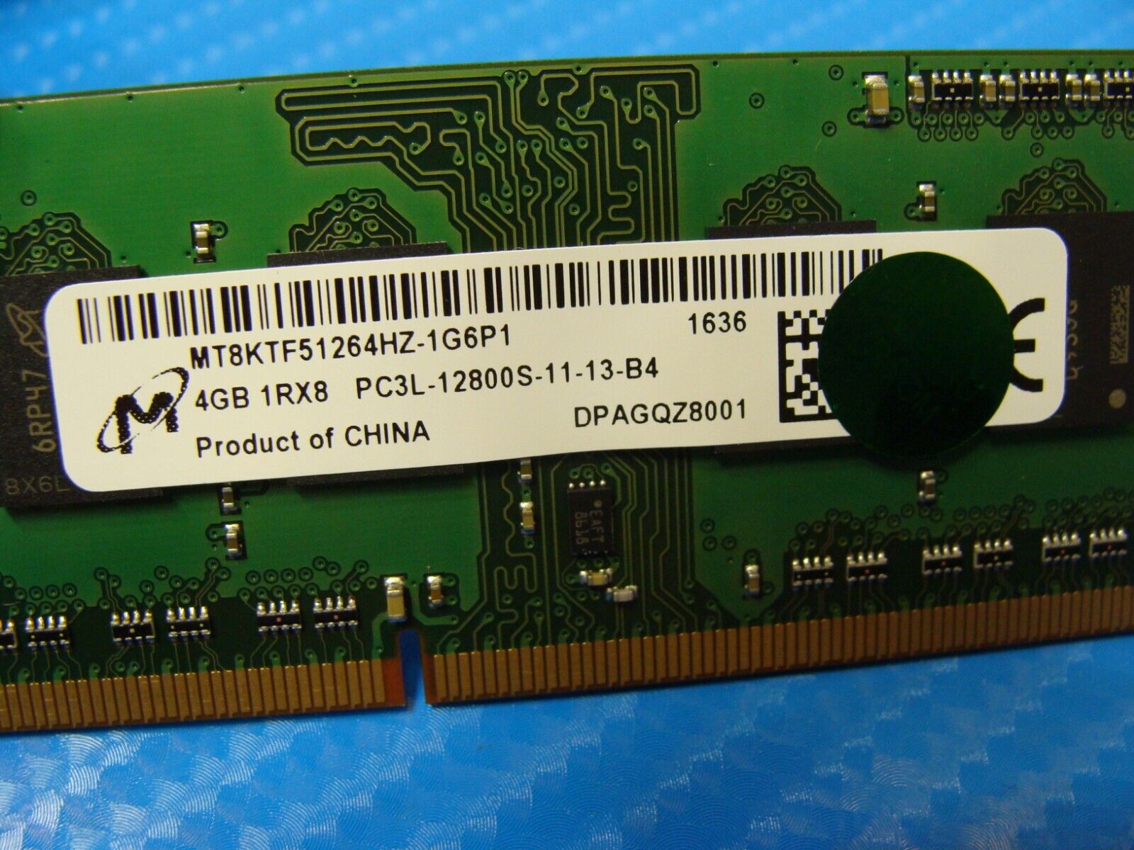 Dell 3558 So-Dimm Micron 4Gb 1Rx8 Memory Ram PC3L-12800S MT8KTF51264HZ-1G6P1