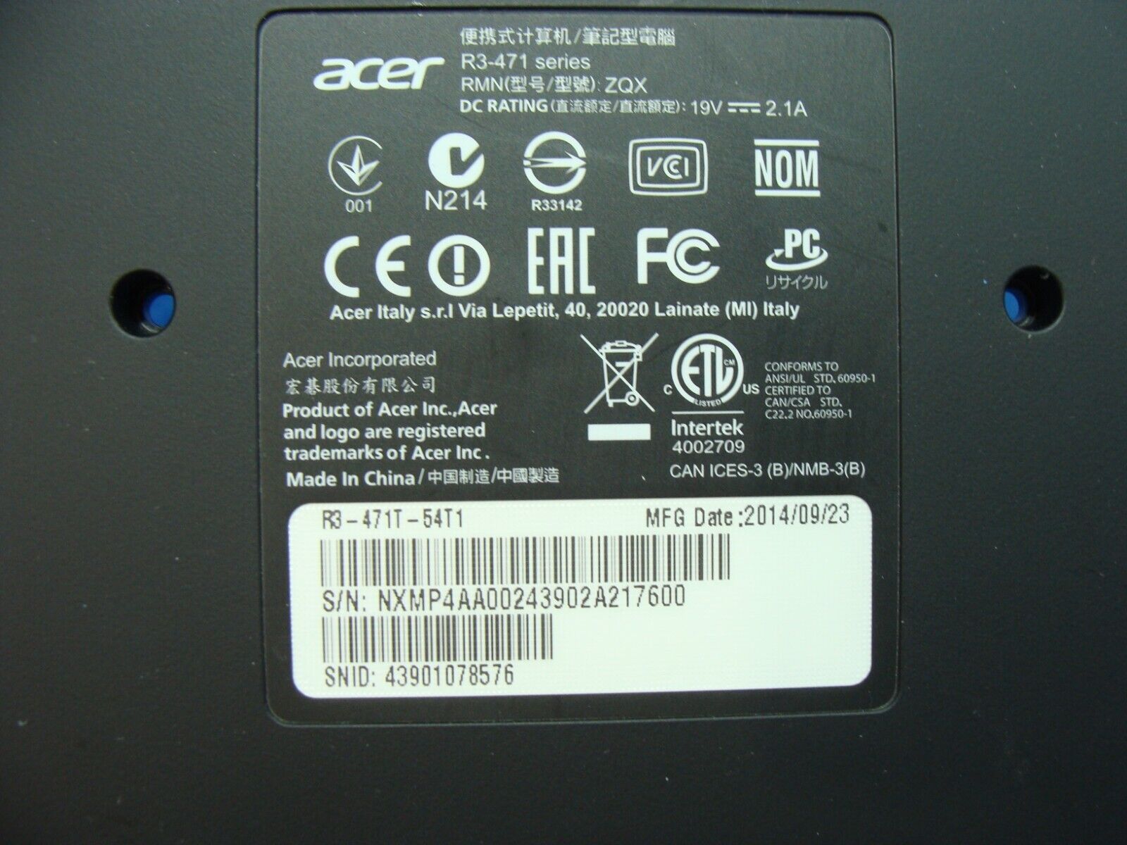 Acer Aspire R3-471T-54T1 14