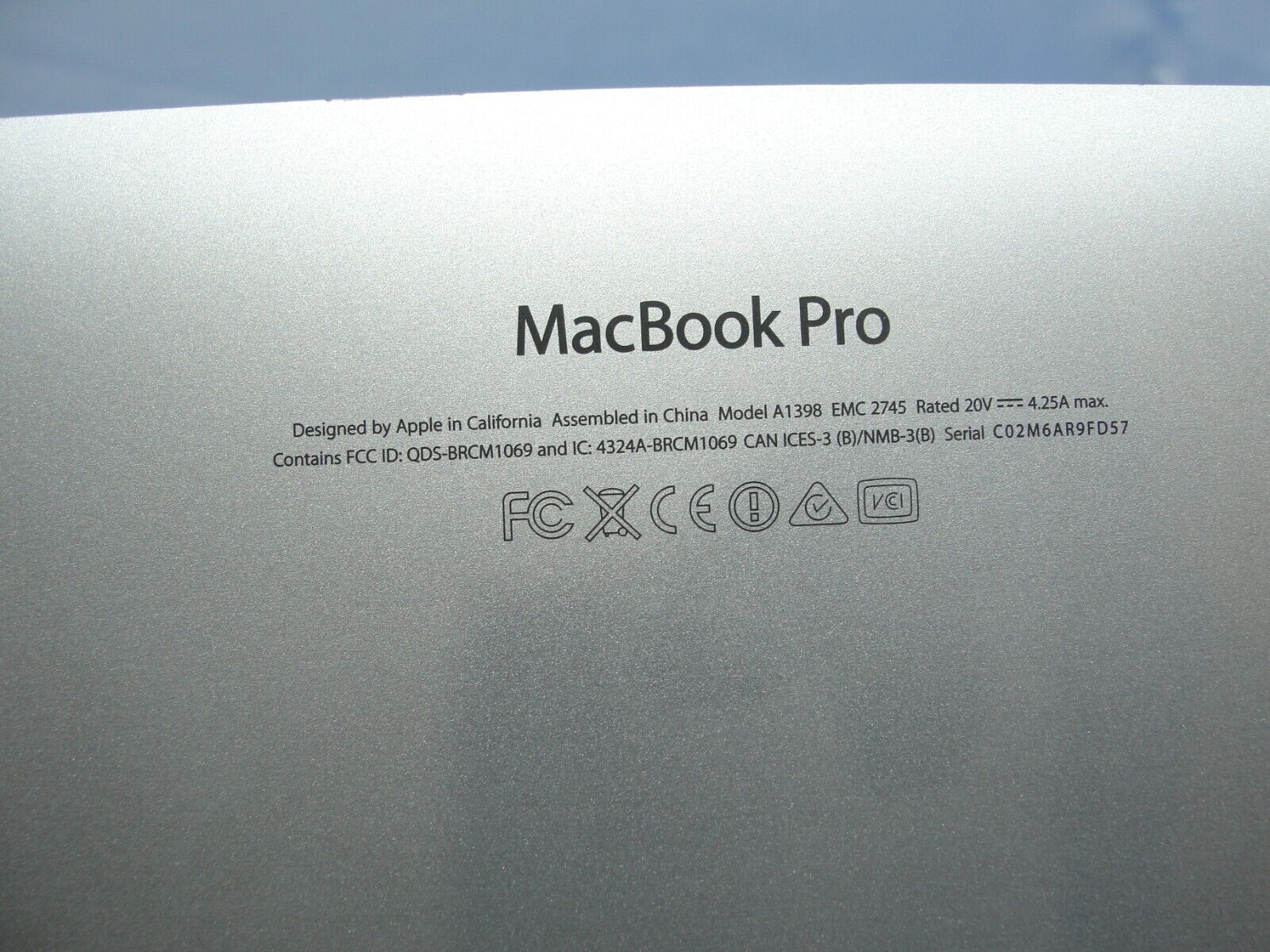 MacBook Pro A1398 15