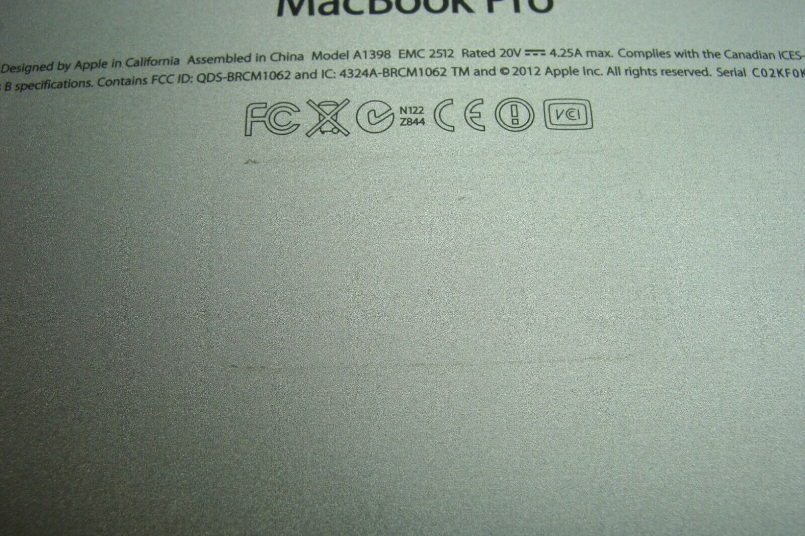 MacBook Pro A1398 15