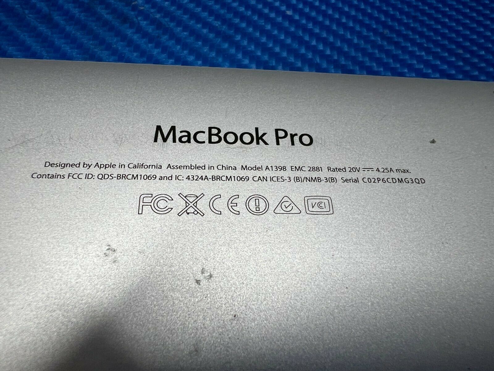 MacBook Pro A1398 2014 15