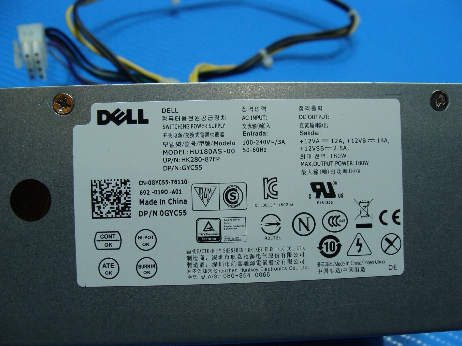 Dell Optiplex 3040 Genuine Desktop 180 W Power Supply HU180AS-00 GYC55