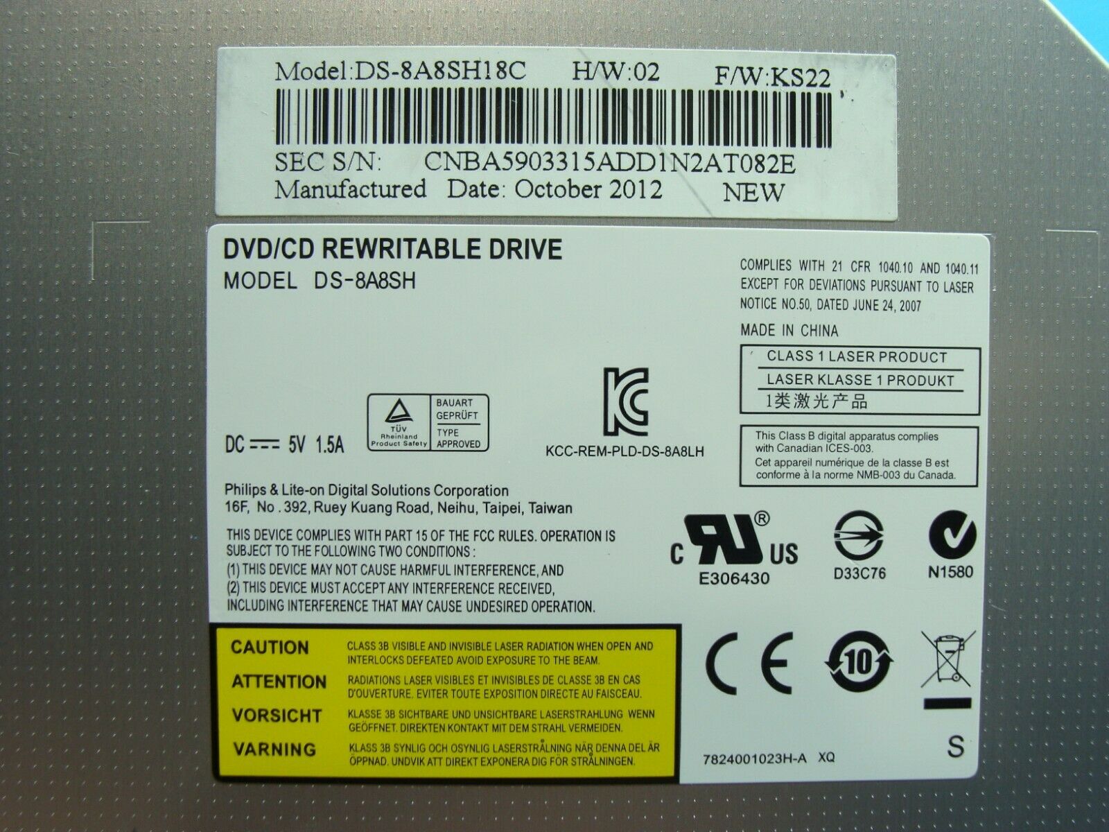 Samsung 700A Genuine Desktop DVD/CD-RW Burner Drive DS-8A8SH 