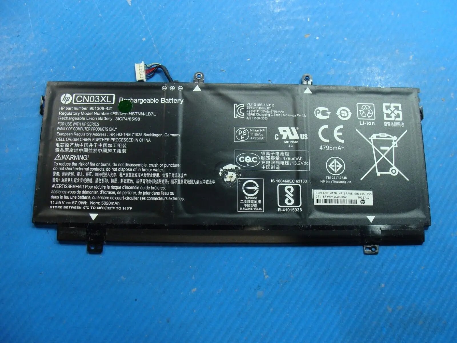 HP Envy 13.3” 13-ab067cl OEM Battery 11.55V 57.9Wh 4795mAh CN03XL 901308-421