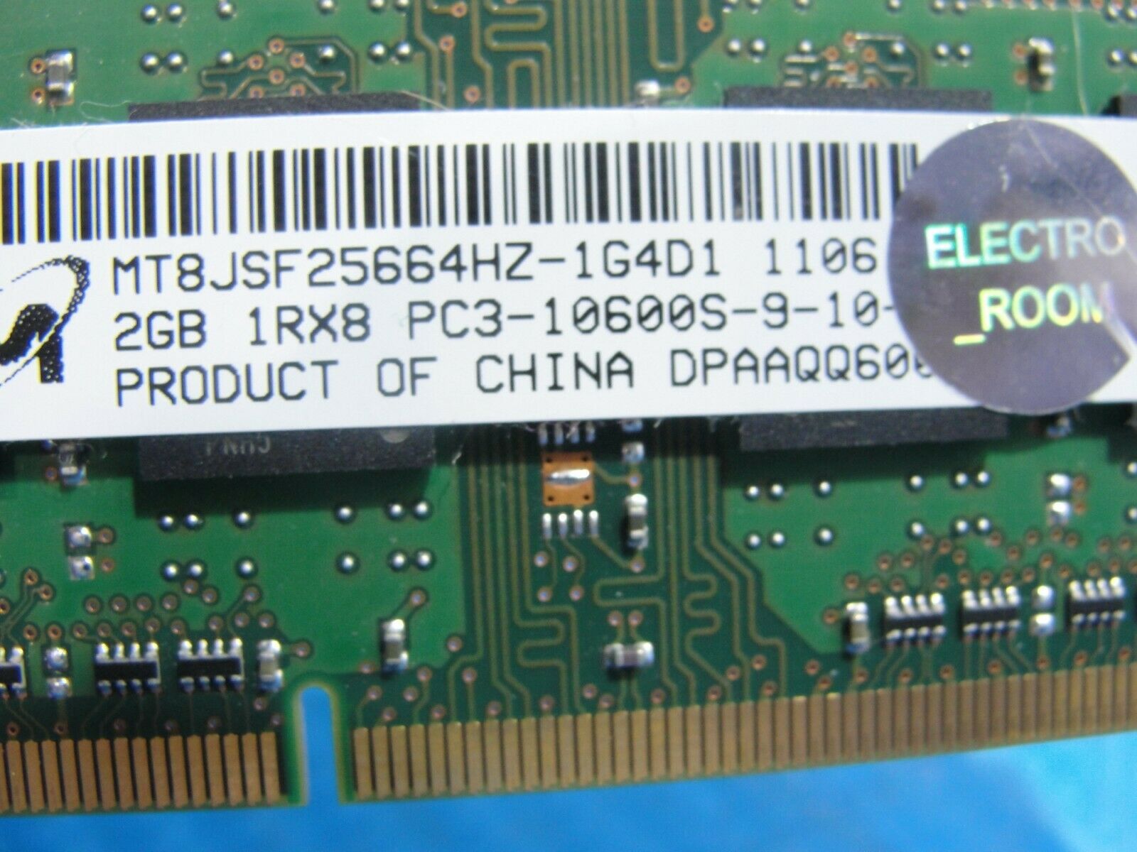 MacBook  A1278 SO-DIMM Micron 2GB Memory PC3-10600S-9-10-B1 MT8JSF25664HZ-1G4D1 - Laptop Parts - Buy Authentic Computer Parts - Top Seller Ebay