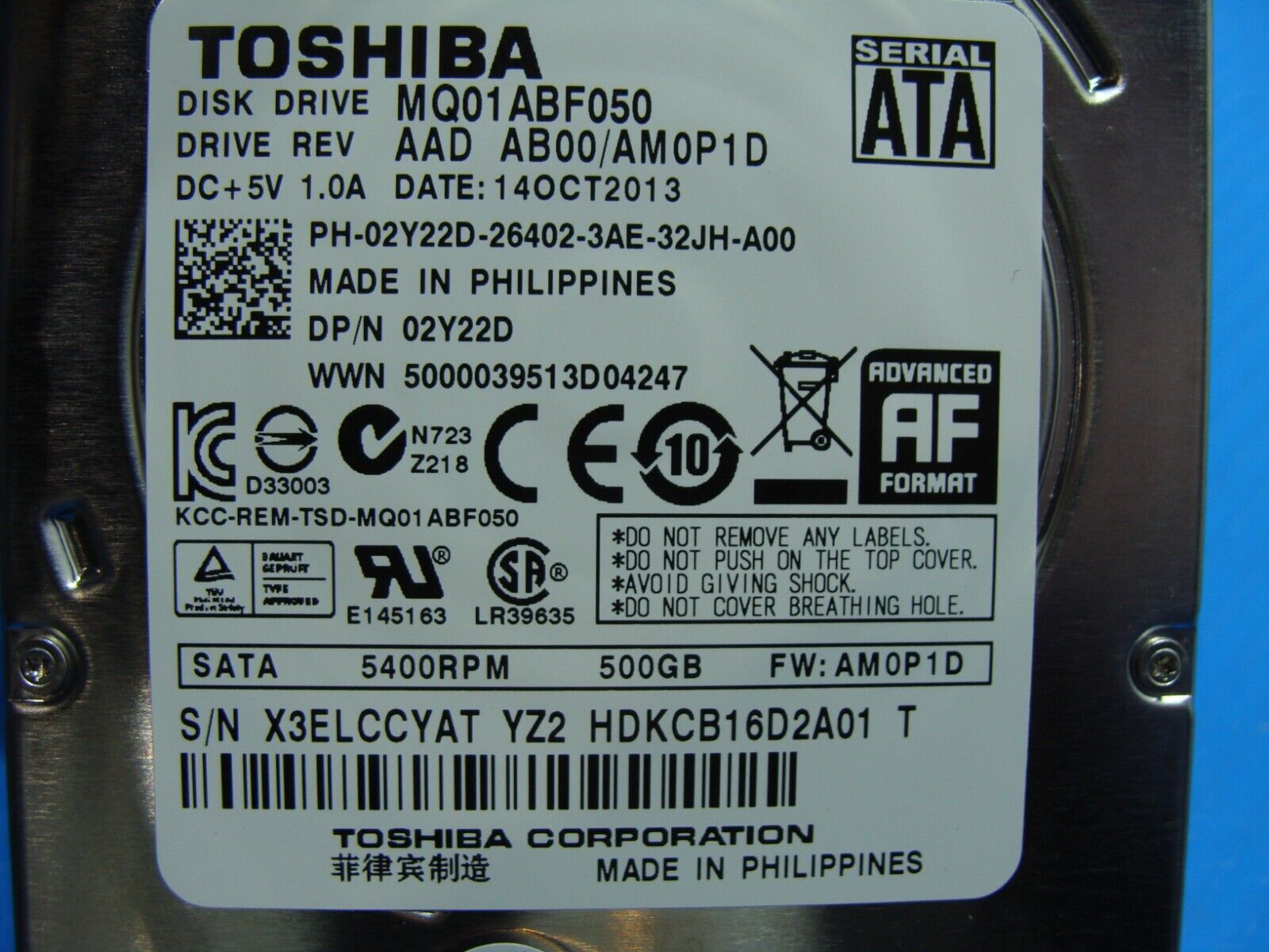 Dell 3137 Toshiba 500GB 2.5