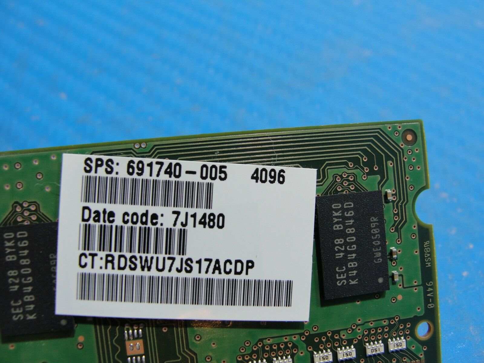 HP 15-g013dx Laptop Samsung 4GB Memory PC3L-12800S-11-13-B4 M471B5173DB0-YK0 - Laptop Parts - Buy Authentic Computer Parts - Top Seller Ebay