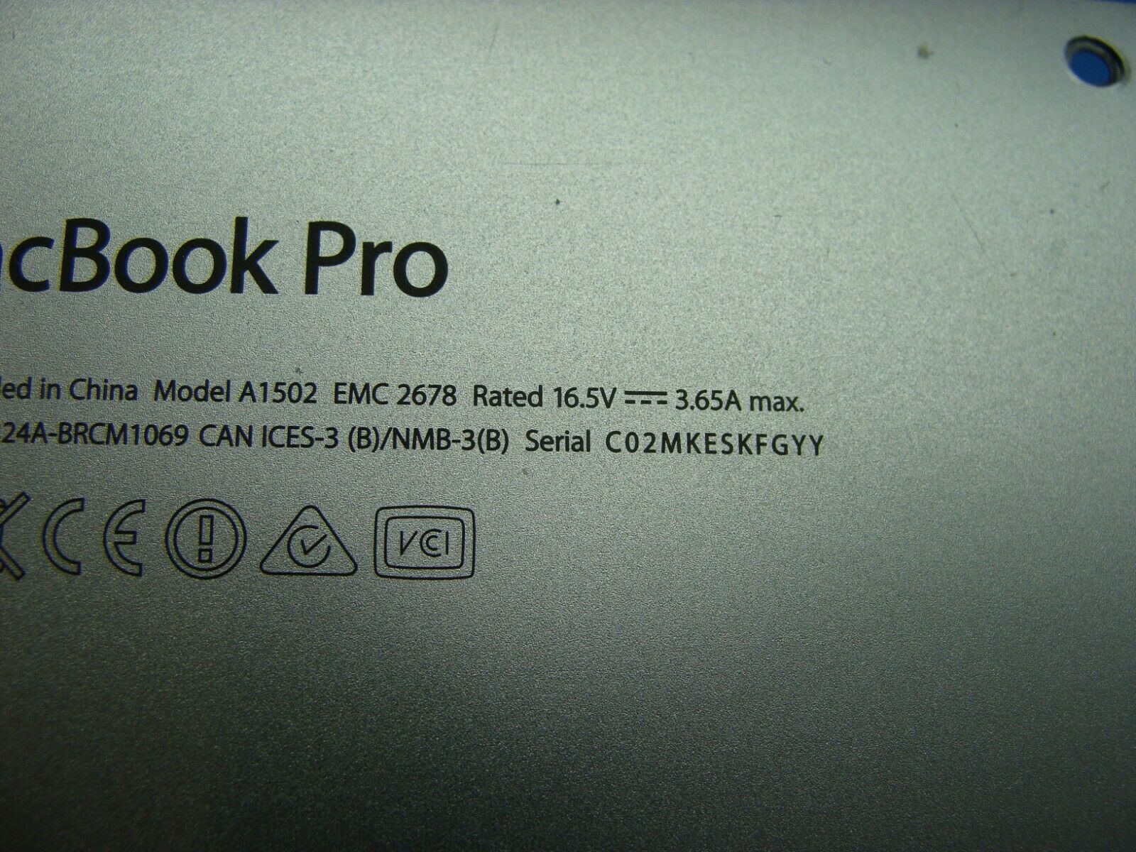 MacBook Pro A1502 ME864LL/A Late 2013 13