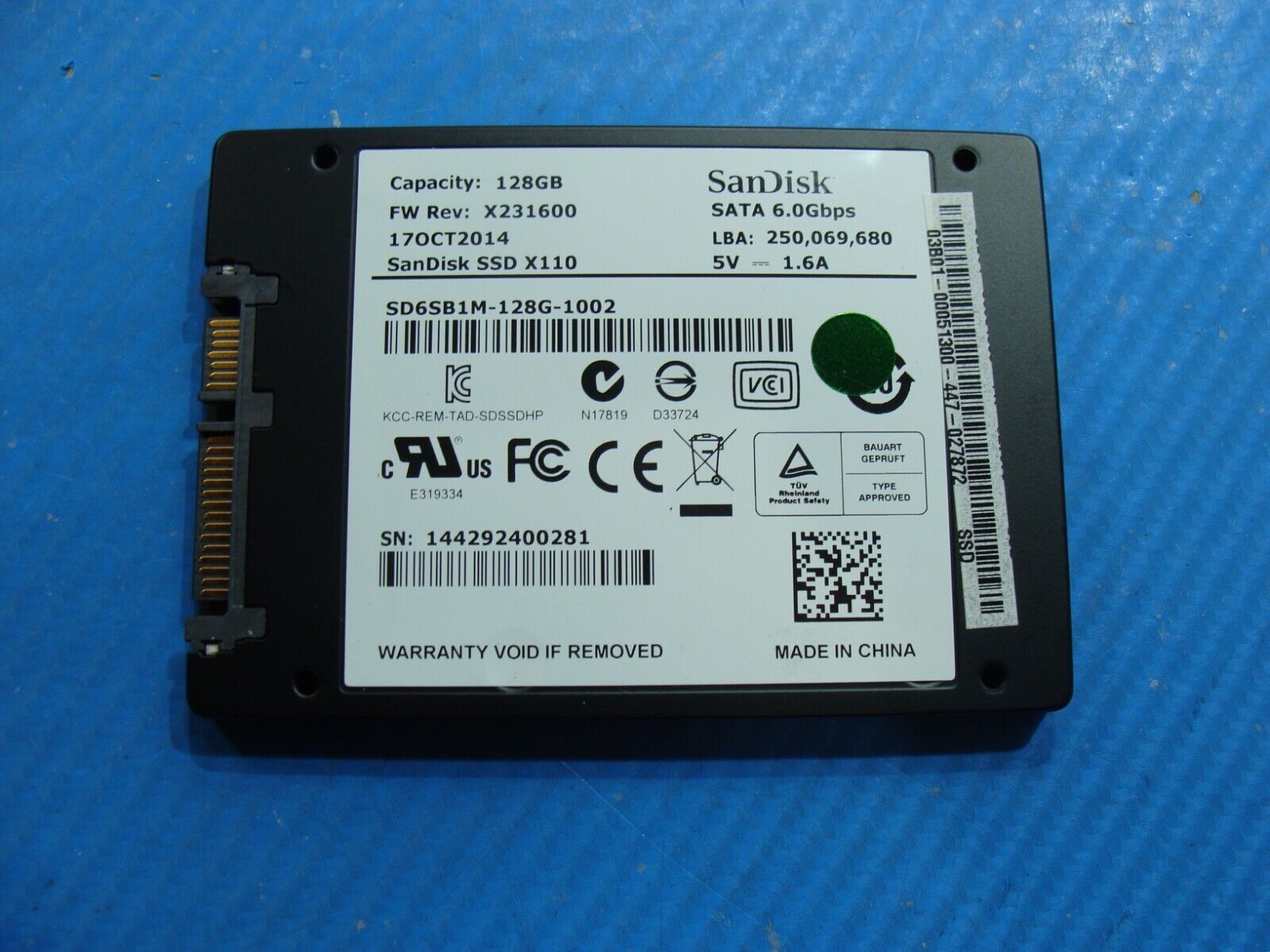 Asus UX303LA-DB51T SanDisk 128GB SATA SSD Solid State Drive SD6SB1M-128G-1002