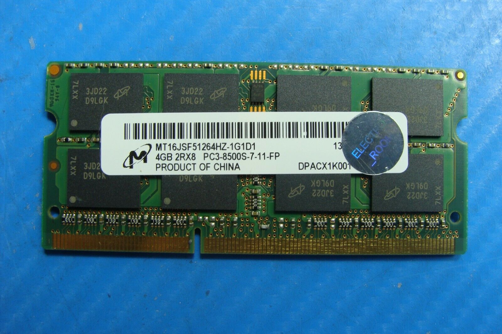 Apple A1286 Micron 4Gb 2rx8 pc3-8500s Memory RAM SO-DIMM mt16jsf51264hz-1g1d1 