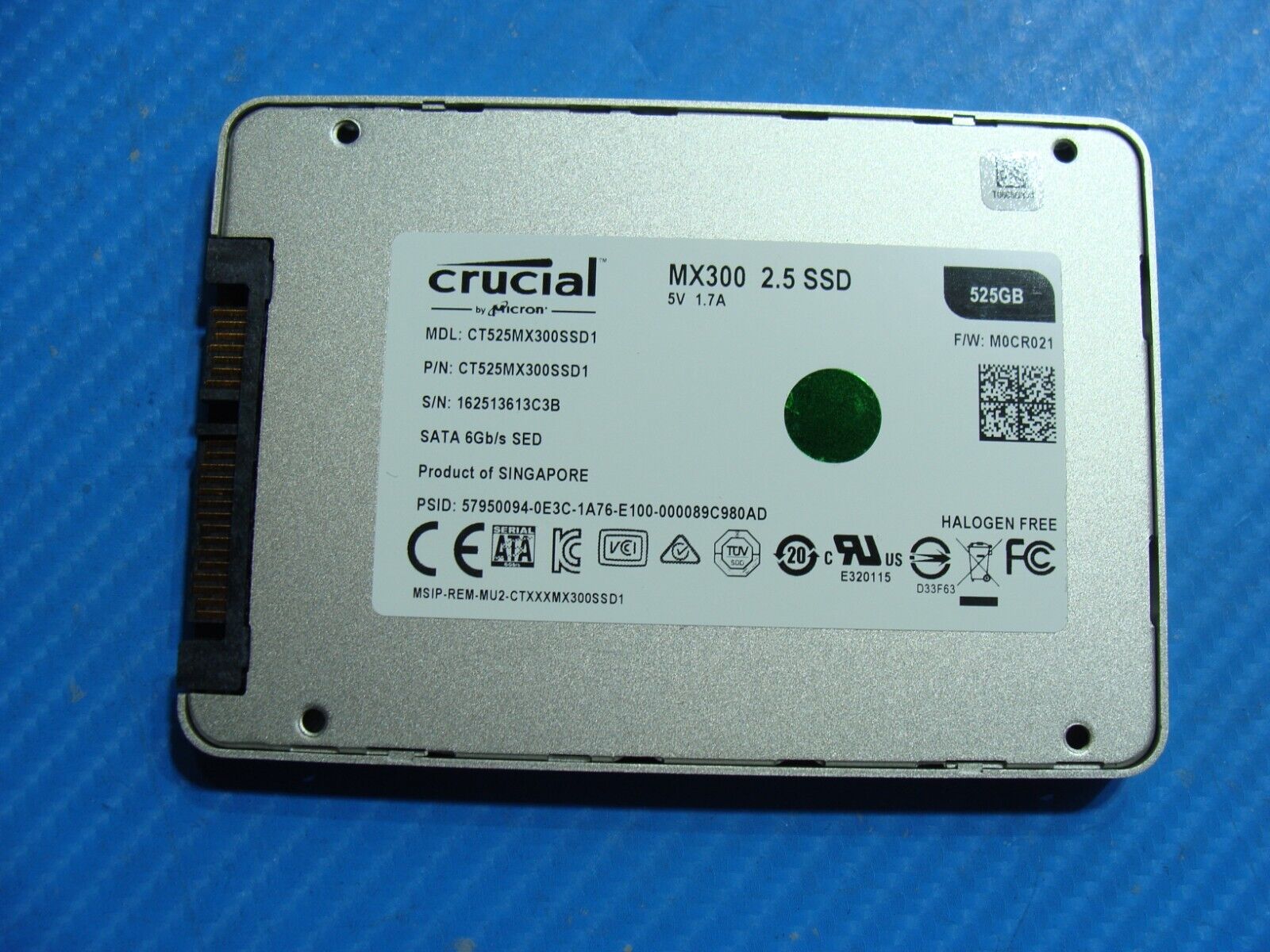 MacBook Pro A1286 Crucial 525GB SATA 2.5