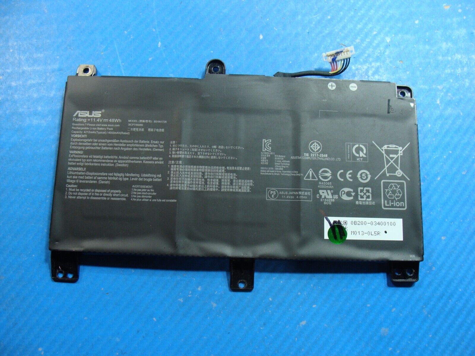 Asus Rog Strix G531GT-RS73 15.6 Battery 11.4V 48Wh 4050mAh B31N1726