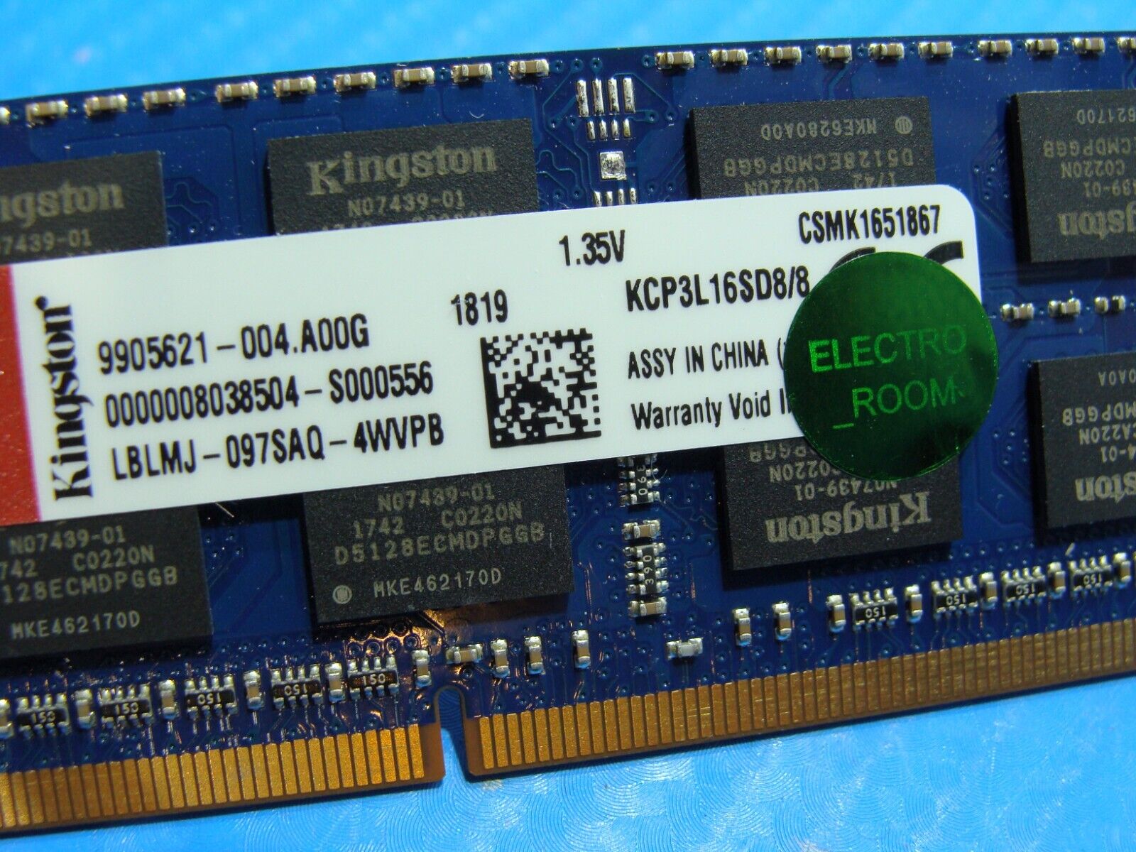 Lenovo T460 So-Dimm Kingston 8Gb Memory RAM 9905621-004.A00G KCP3L16SD8/8