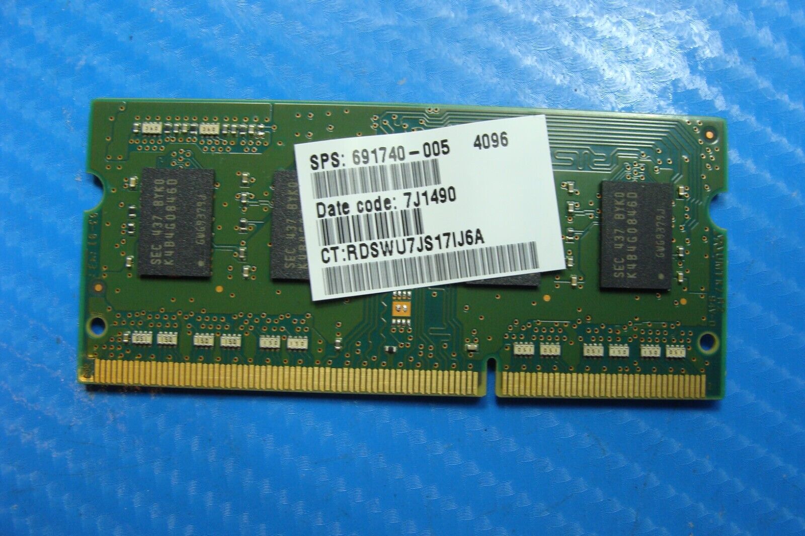 HP 15-r053cl Samsung 4Gb pc3l-12800s Memory Ram So-Dimm m471b5173db0-yk0