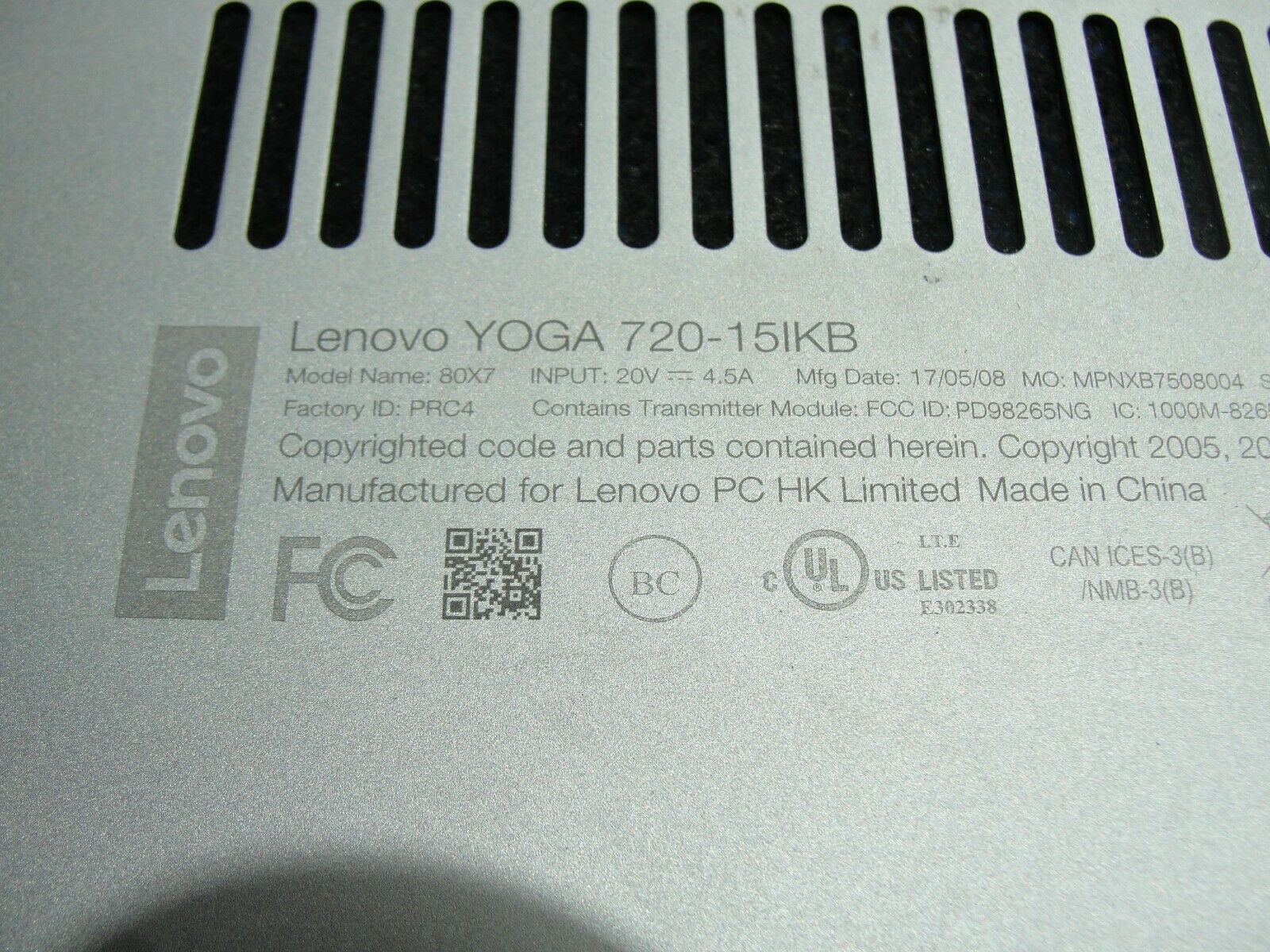 Lenovo Yoga 720-15IKB 80X7 15.6