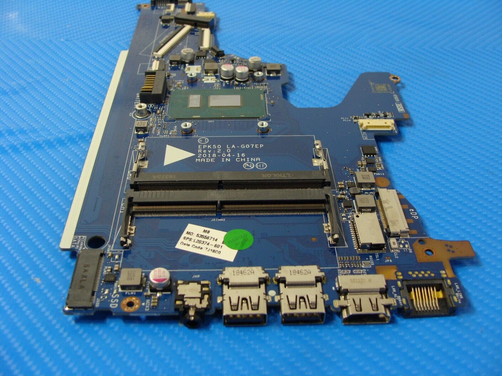 HP 15.6” 15-ba0033wn Genuine Laptop Intel i3-8130U 2.2GHz Motherboard L20374-601