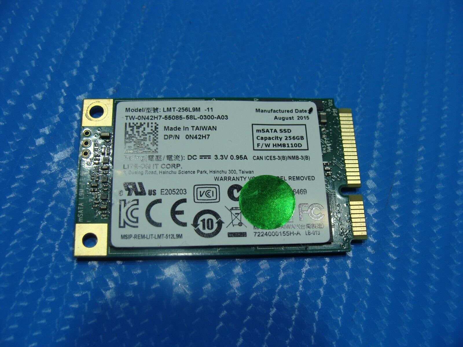 Dell M4800 Lite-On SSD 256GB mSATA Solid State Drive LMT-256L9M-11 N42H7