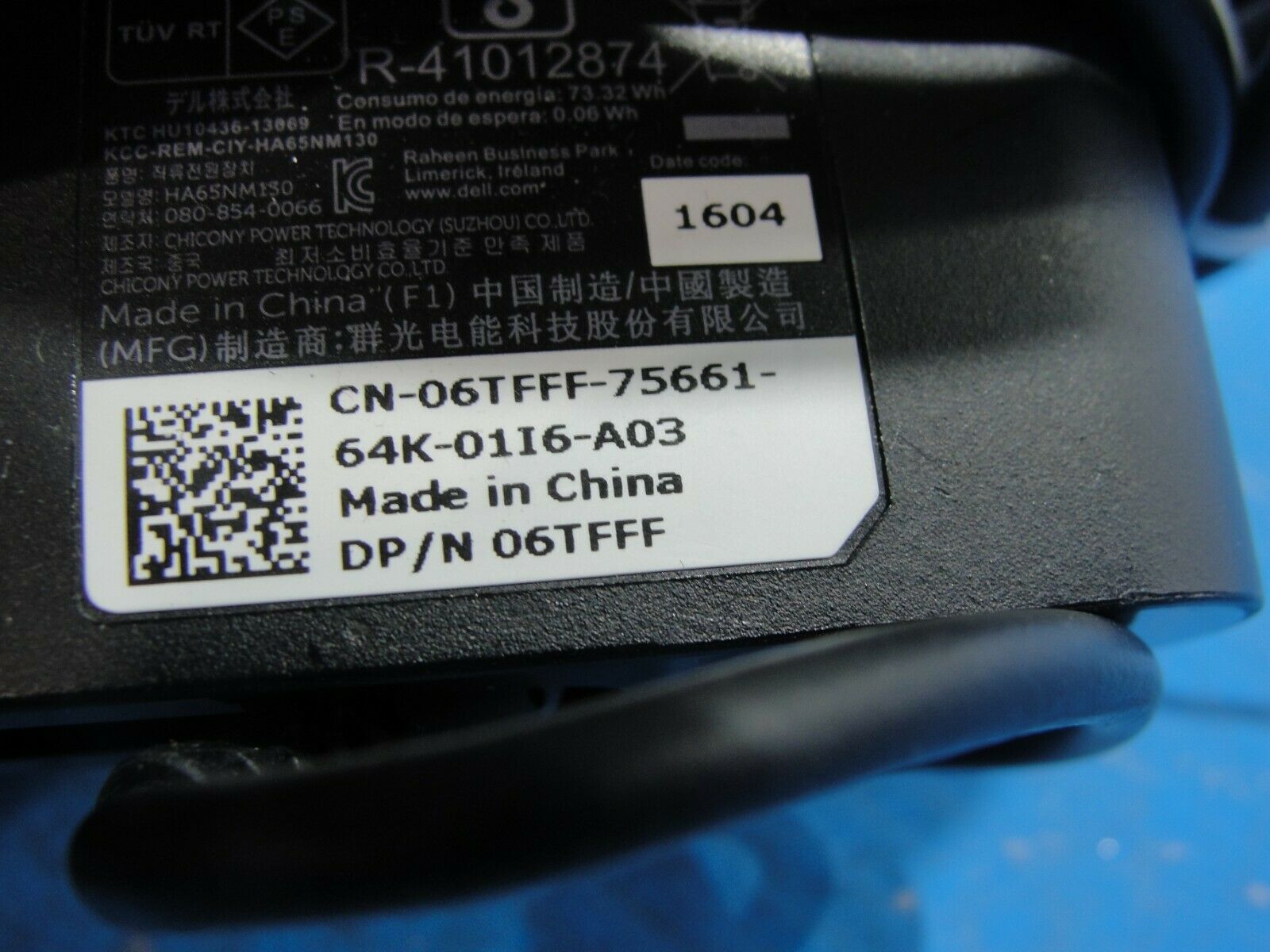 Genuine Dell AC Adapter Power Charger 19.5V 3.34A 65W HA65NM130 06TFFF 