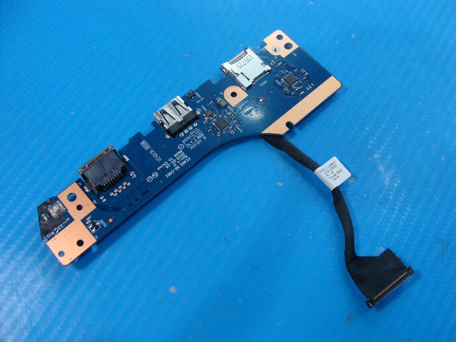 Lenovo ThinkPad E495 IO Power Button Board USB Ethernet Board w/Cable NS-C061