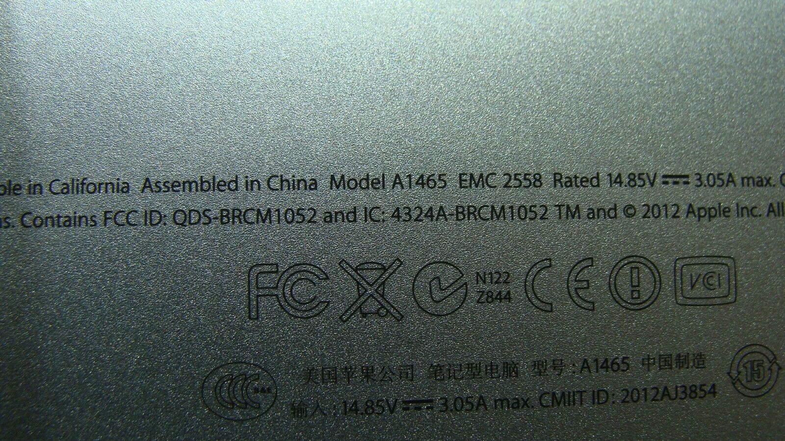 Macbook Air A1465 MD223LL/A MD224LL/A Mid 2012 11