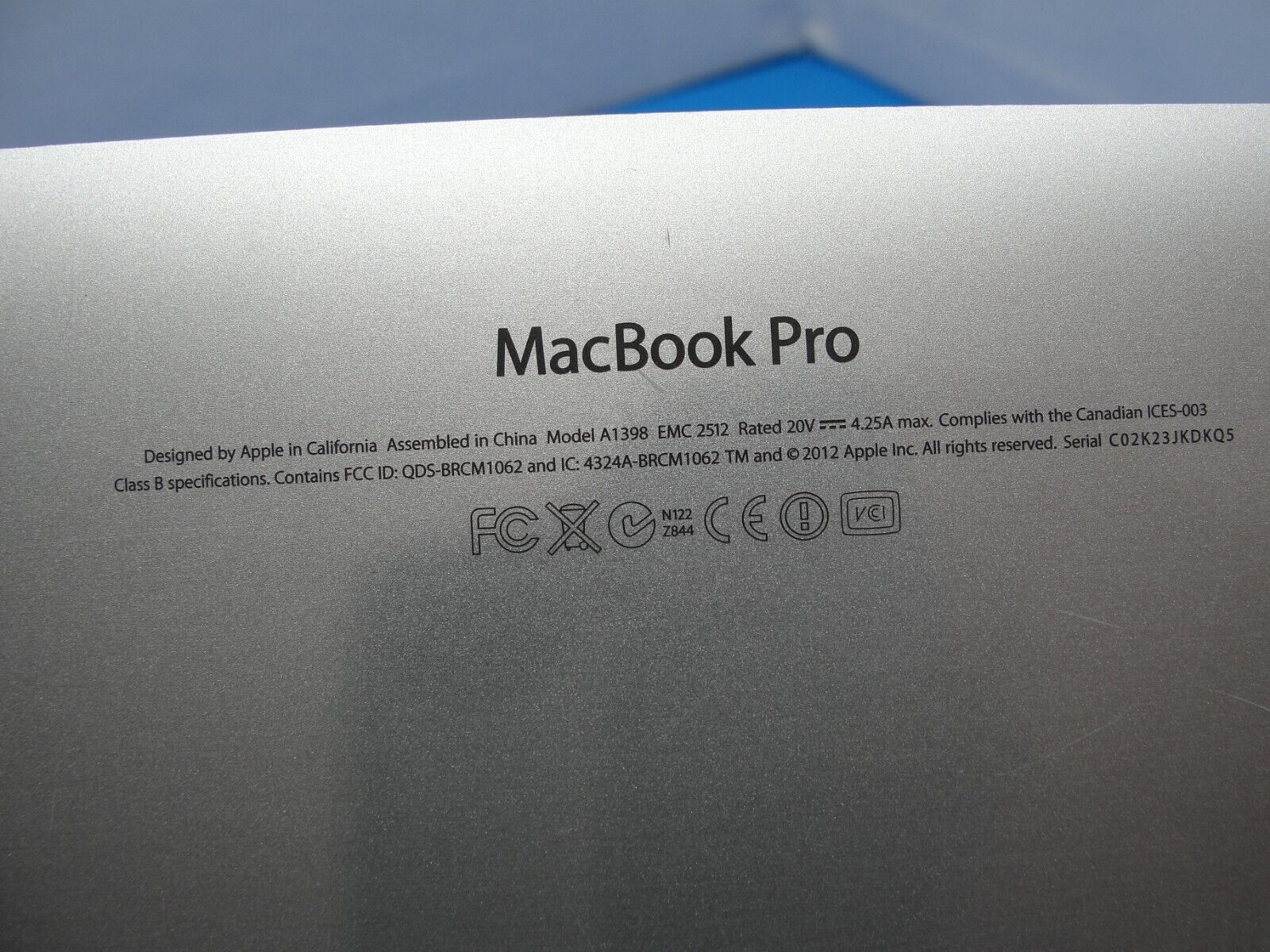 MacBook Pro A1398 15