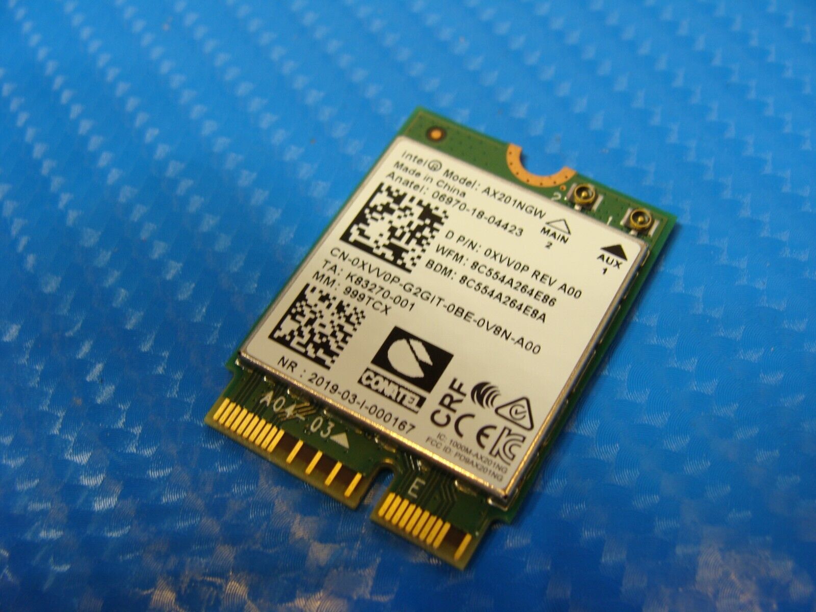 Dell Latitude 13.3” 5320 Genuine Laptop Wireless WiFi Card AX201NGW XVV0P