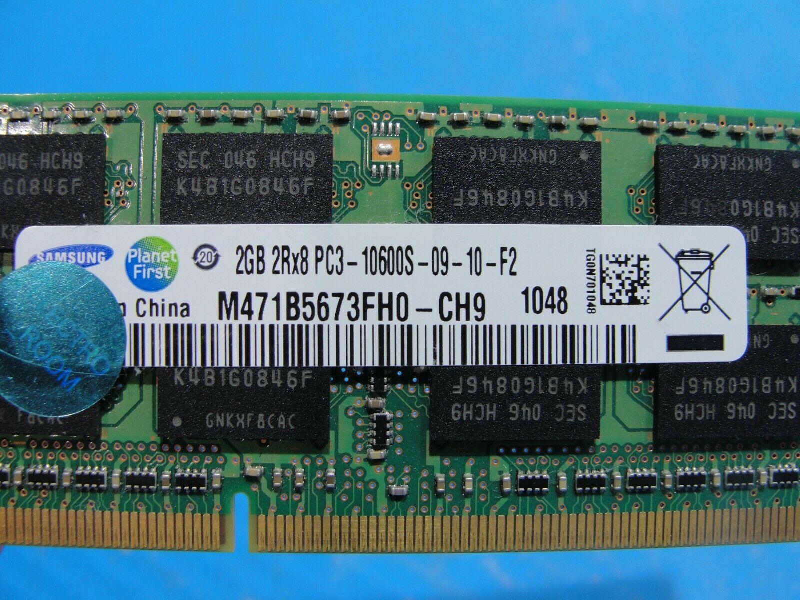 Samsung 2GB 2Rx8 PC3-10600S-09-10-F2 M471B5673FH0-CH9 Laptop RAM Stick - Laptop Parts - Buy Authentic Computer Parts - Top Seller Ebay