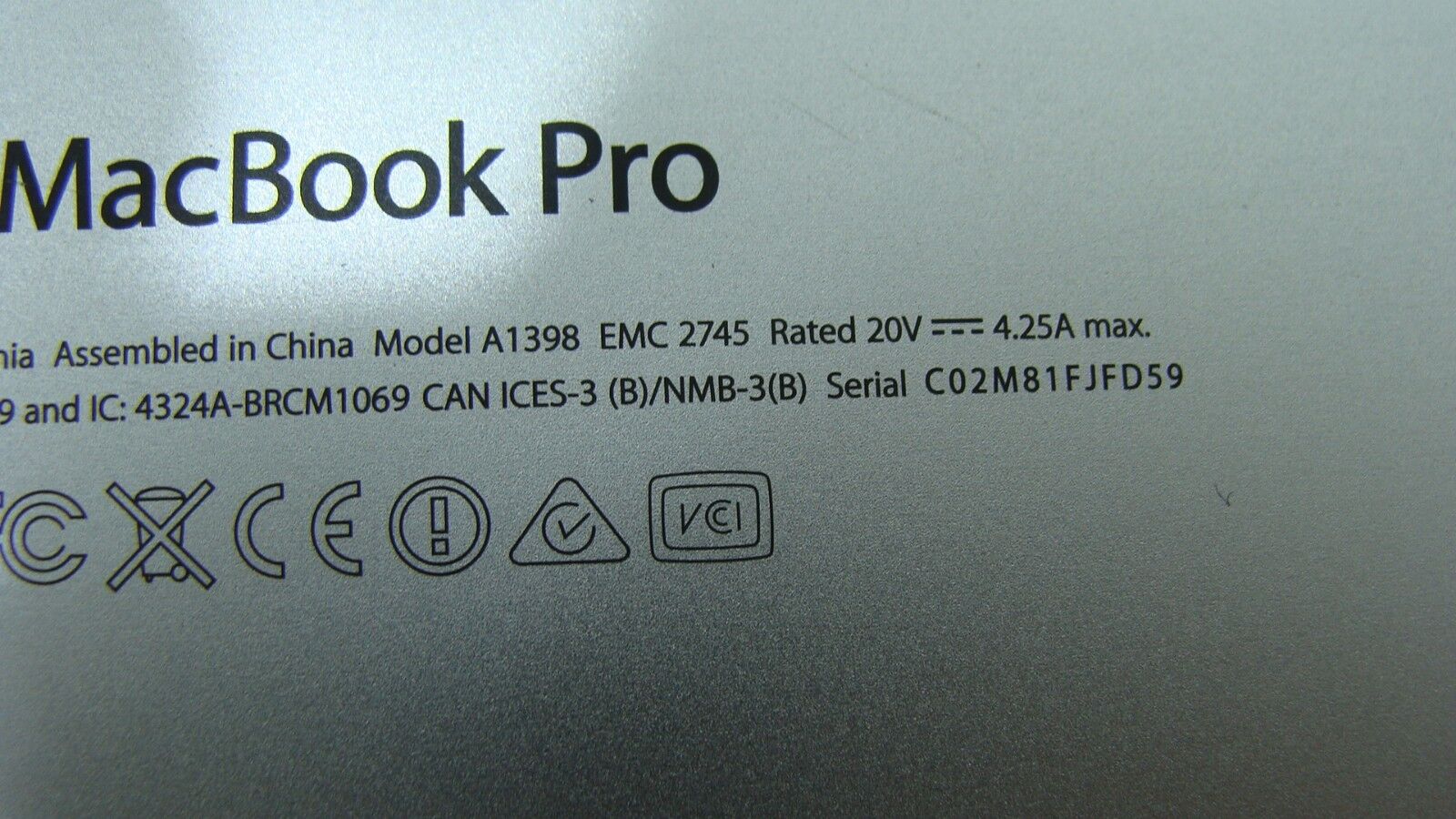 MacBook Pro A1398 15