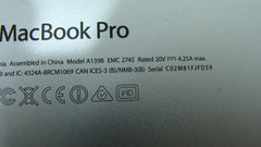 MacBook Pro A1398 15" Late 2013 ME293LL/A ME294LL/A Bottom Case 923-0671