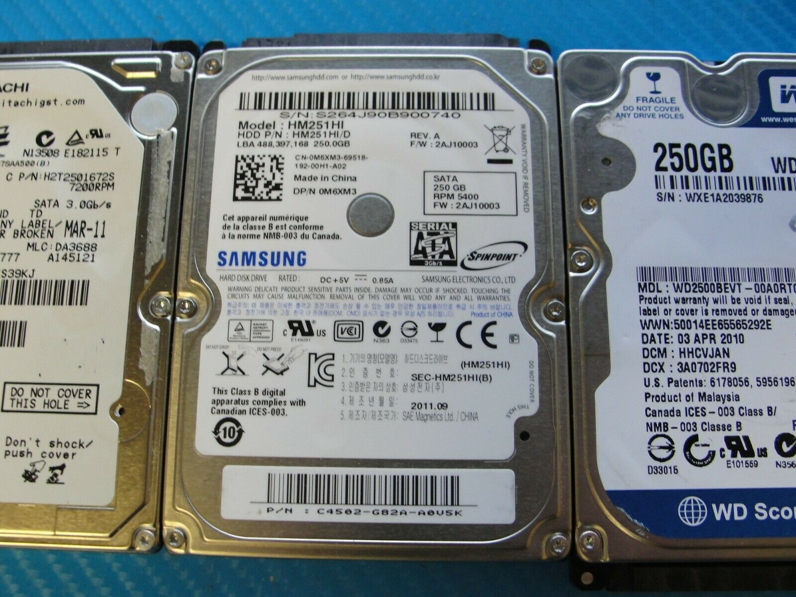 LOT of 4 250GB 2.5