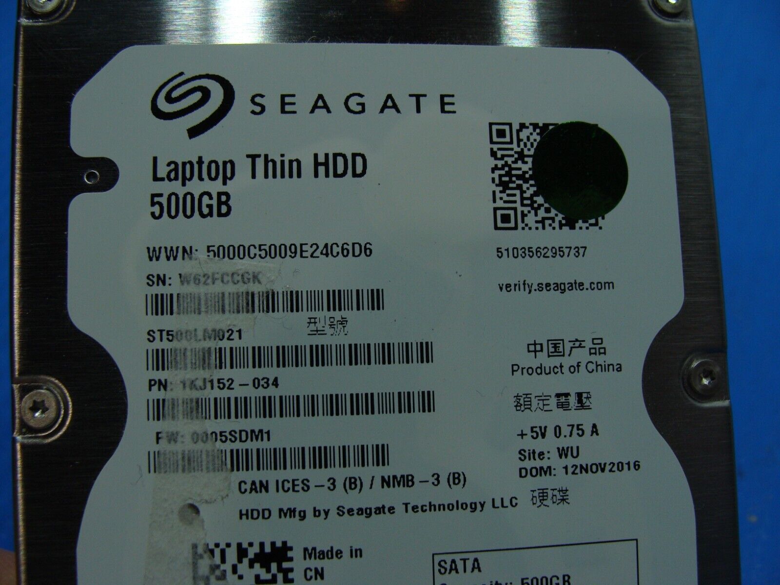 Dell 7510 Seagate 500GB SATA 2.5