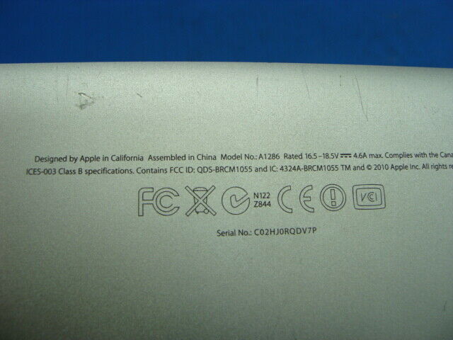 MacBook Pro A1286 MD322LL/A Late 2011 15