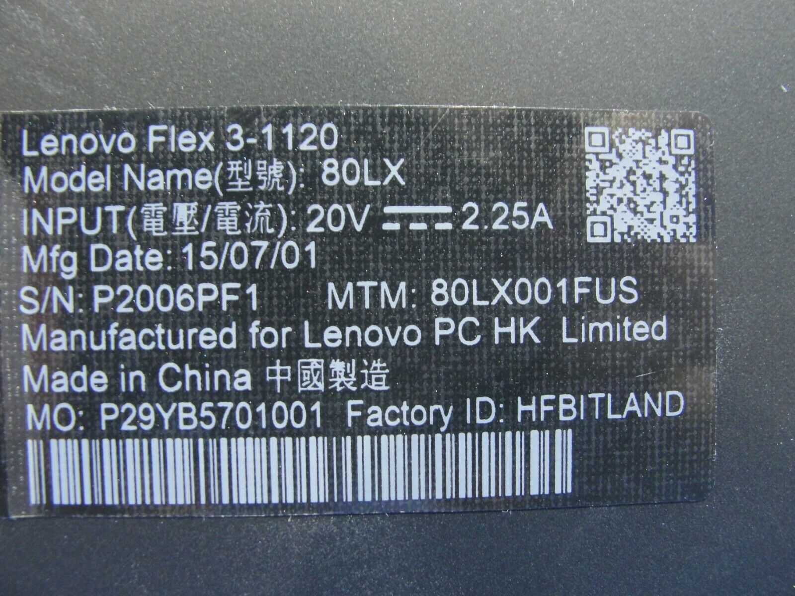 Lenovo Flex 3-1120 80LX 11.6