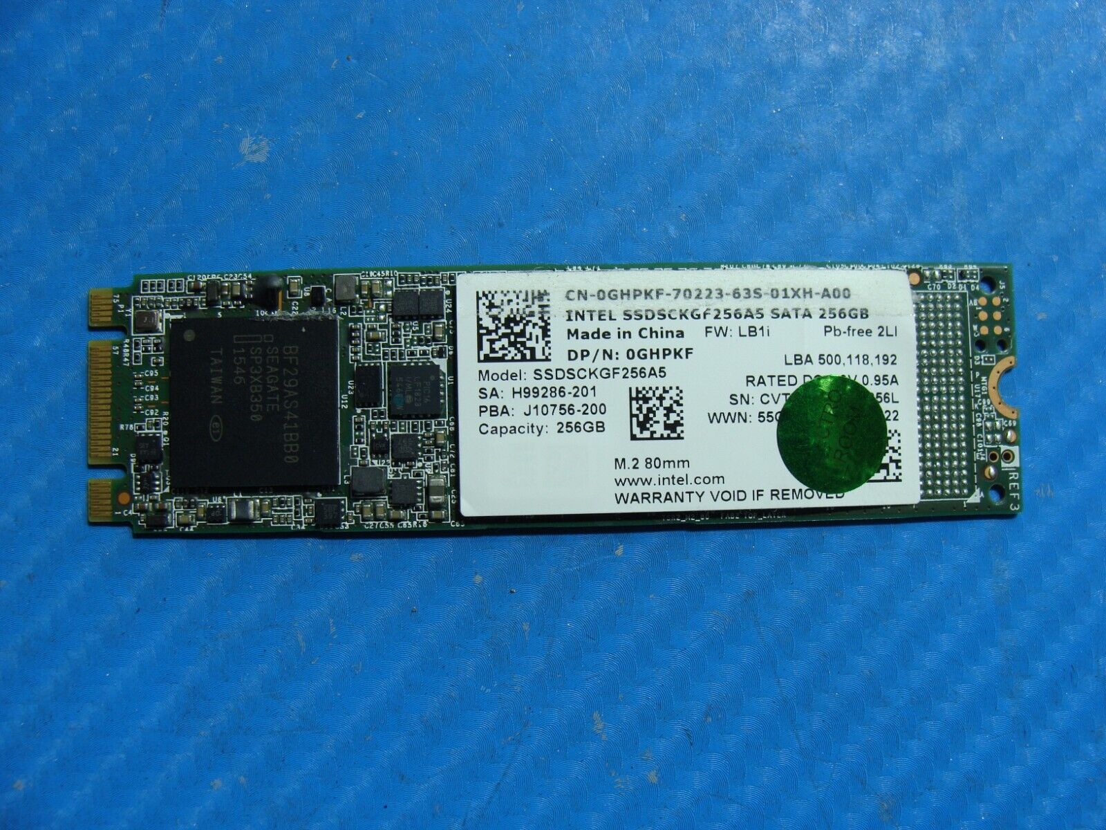 Dell E5470 Intel 256GB SATA M.2 SSD Solid State Drive SSDSCKGF256A5 GHPKF