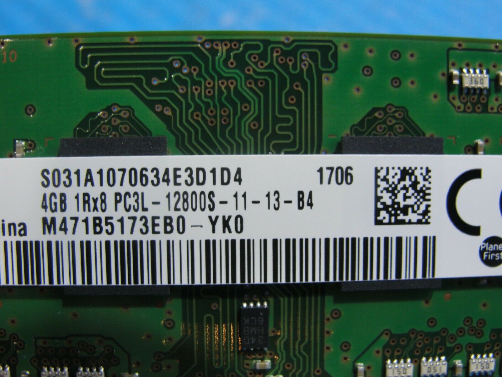 HP 15-bs020wm Samsung 4GB 1Rx8 PC3L-12800S SO-DIMM Memory RAM M471B5173EB0-YK0 