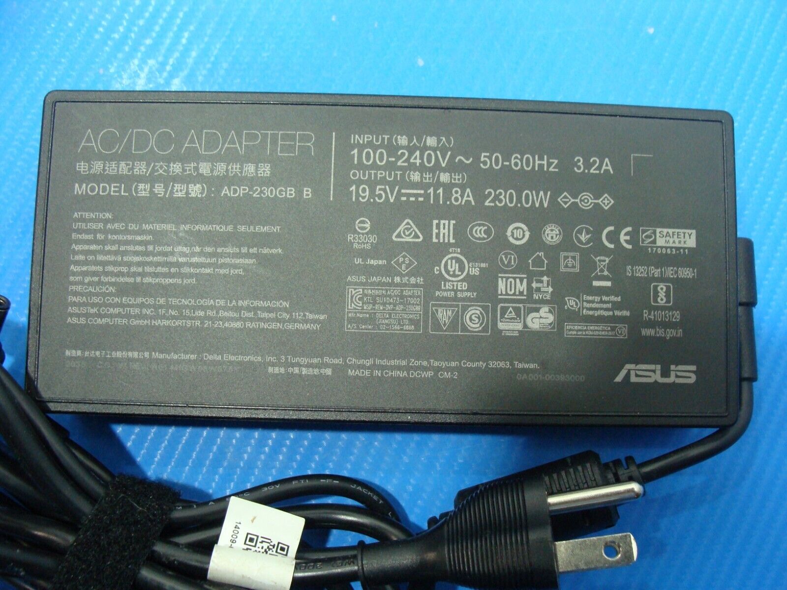 OEM ASUS 19.5V 11.8A 230W Charger Zephyrus ROG GX501VI-XS74 ADP-230GB B 6mm