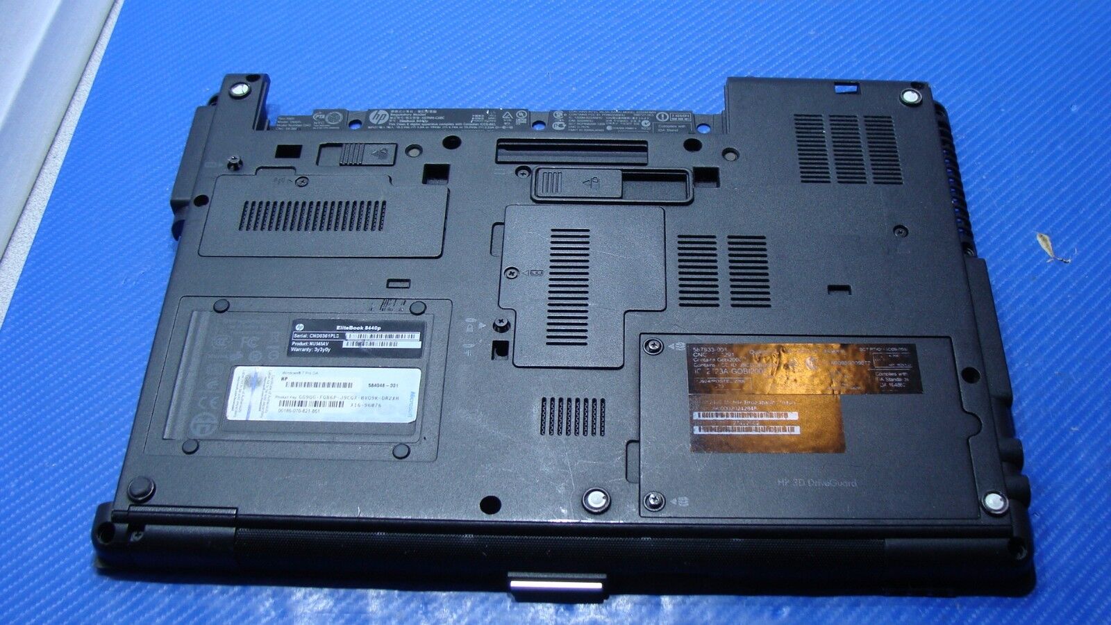 HP EliteBook 14 8440p OEM Bottom Case w/Cover Doors AM07D000200 594021-001