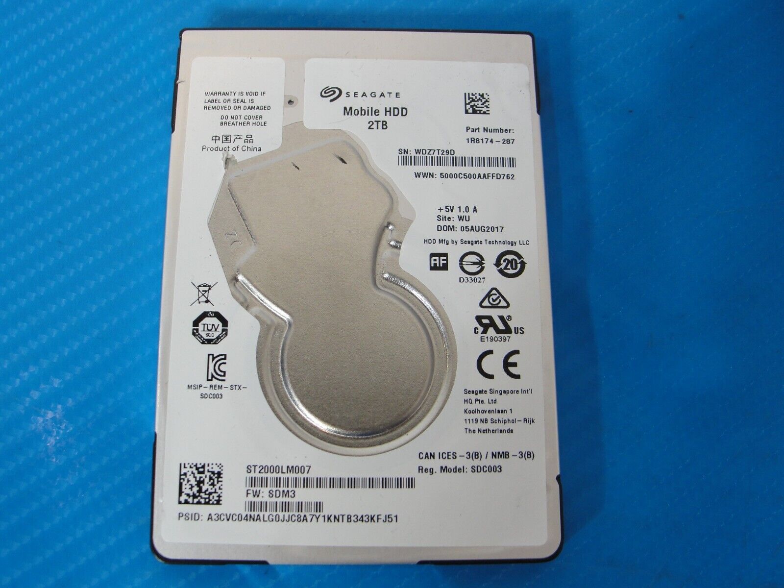 Laptop Hard Drive Seagate 2Tb Sata 2.5 Hdd st2000lm007 1R8174 287