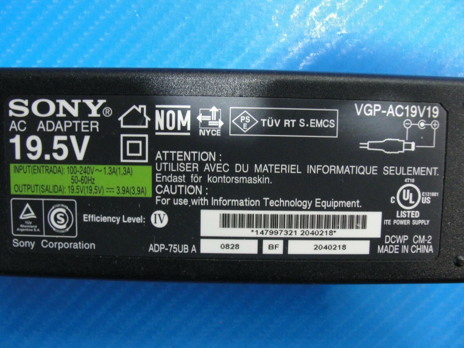 Genuine Sony Laptop Charger AC Adapter Power Supply VGP-AC19V19 19.5V 3.9A 76W - Laptop Parts - Buy Authentic Computer Parts - Top Seller Ebay