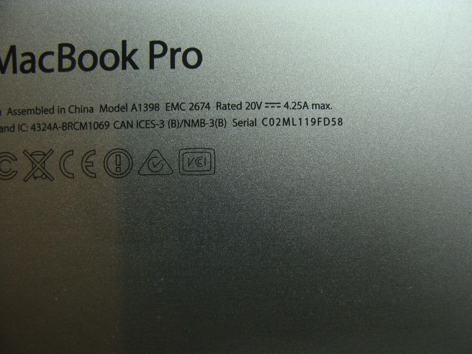 MacBook Pro A1398 15