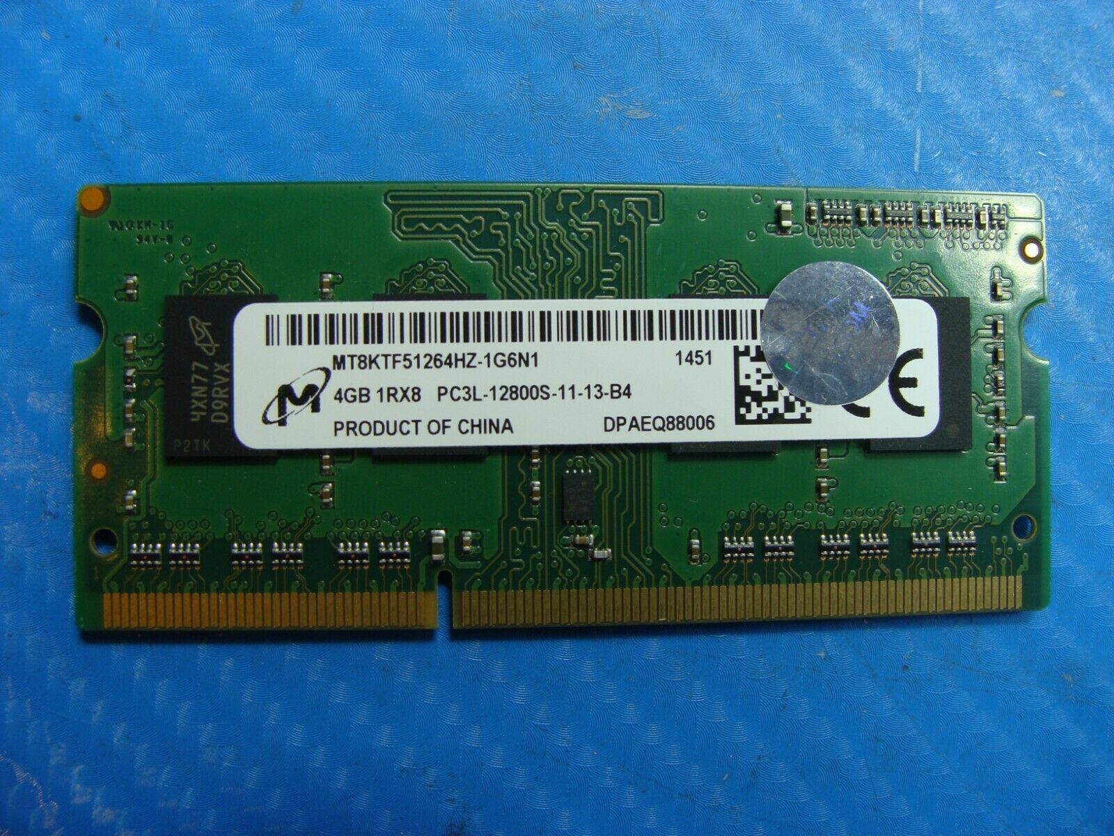 Dell 5548 Micron 4GB 1Rx8 PC3L-12800S SO-DIMM Memory RAM MT8KTF51264HZ-1G6E1 