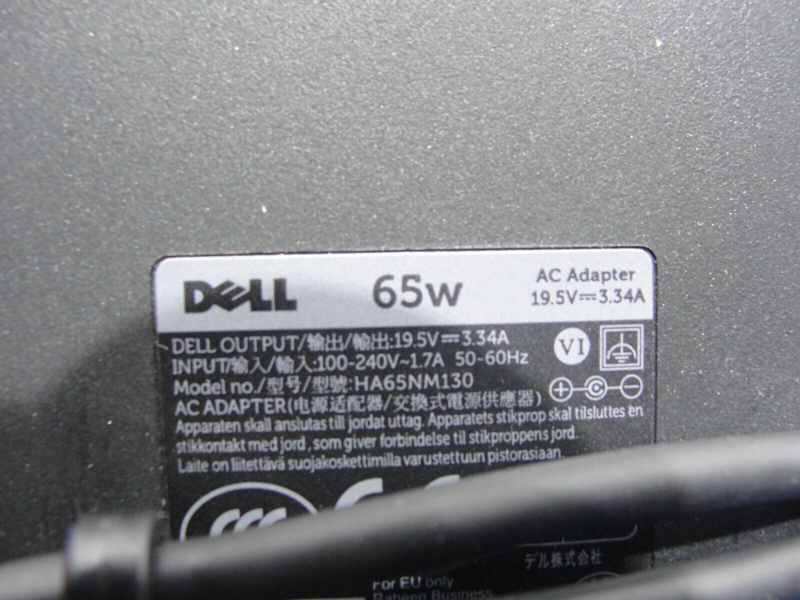 Genuine Dell AC Power Adapter 19.5V 3.34A 65W HA65NM130 0FPC2Y