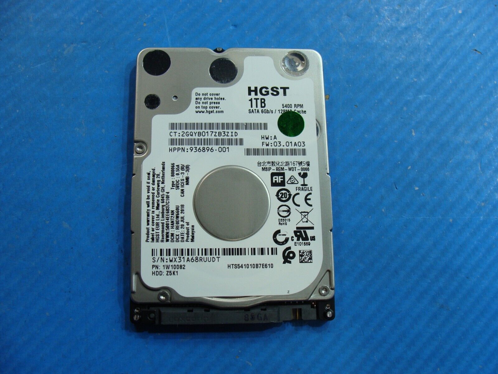 HP 15-db0069wm HGST 1TB SATA 2.5