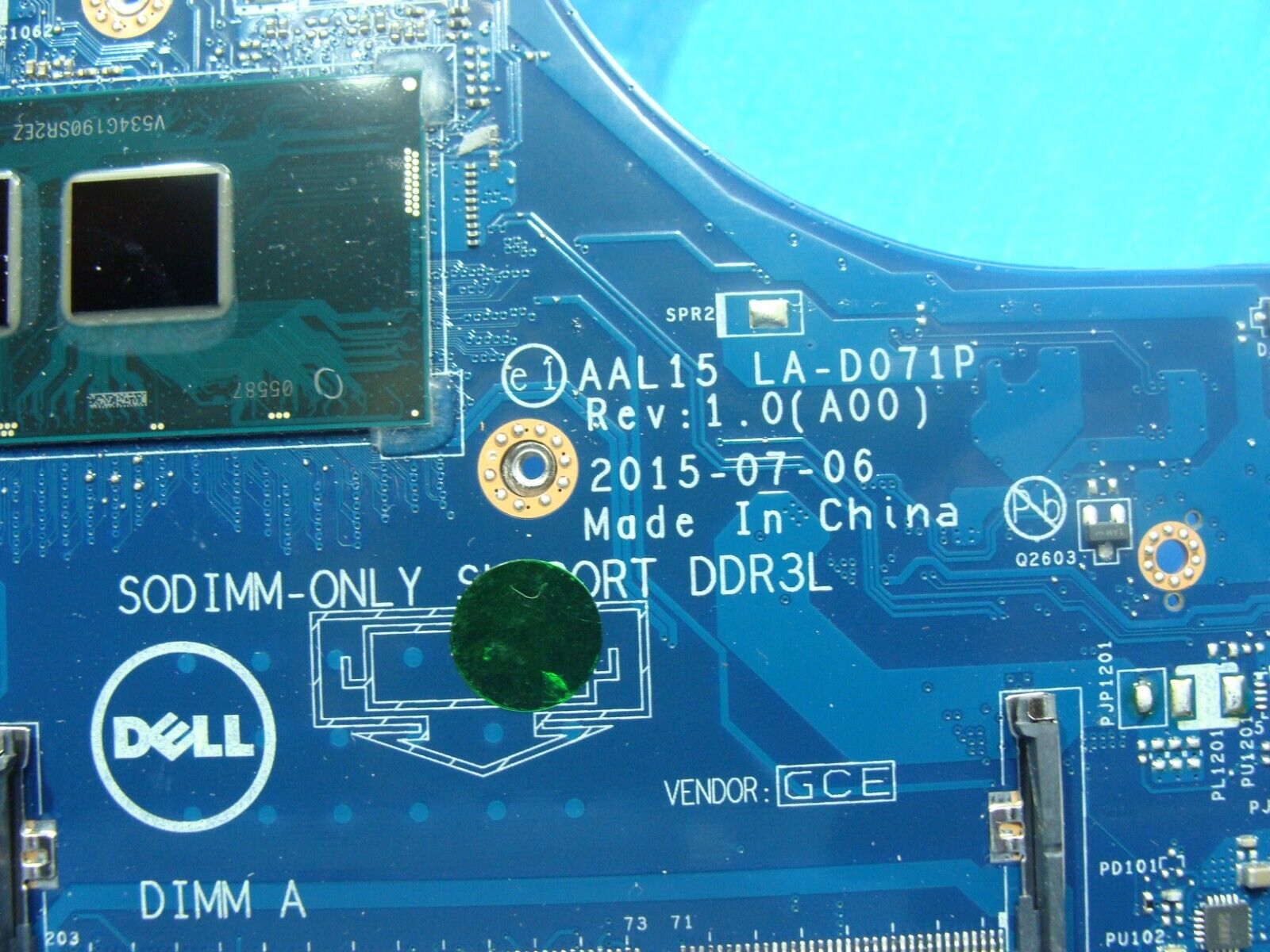 Dell Inspiron 15.6” 15 5559 OEM Intel i7-6500U 2.5GHz Motherboard LA-D071P F1J0W