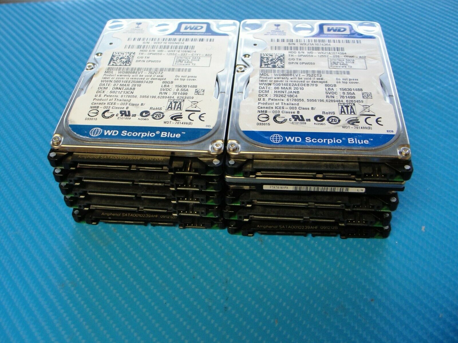 LOT of 10 80GB 2.5