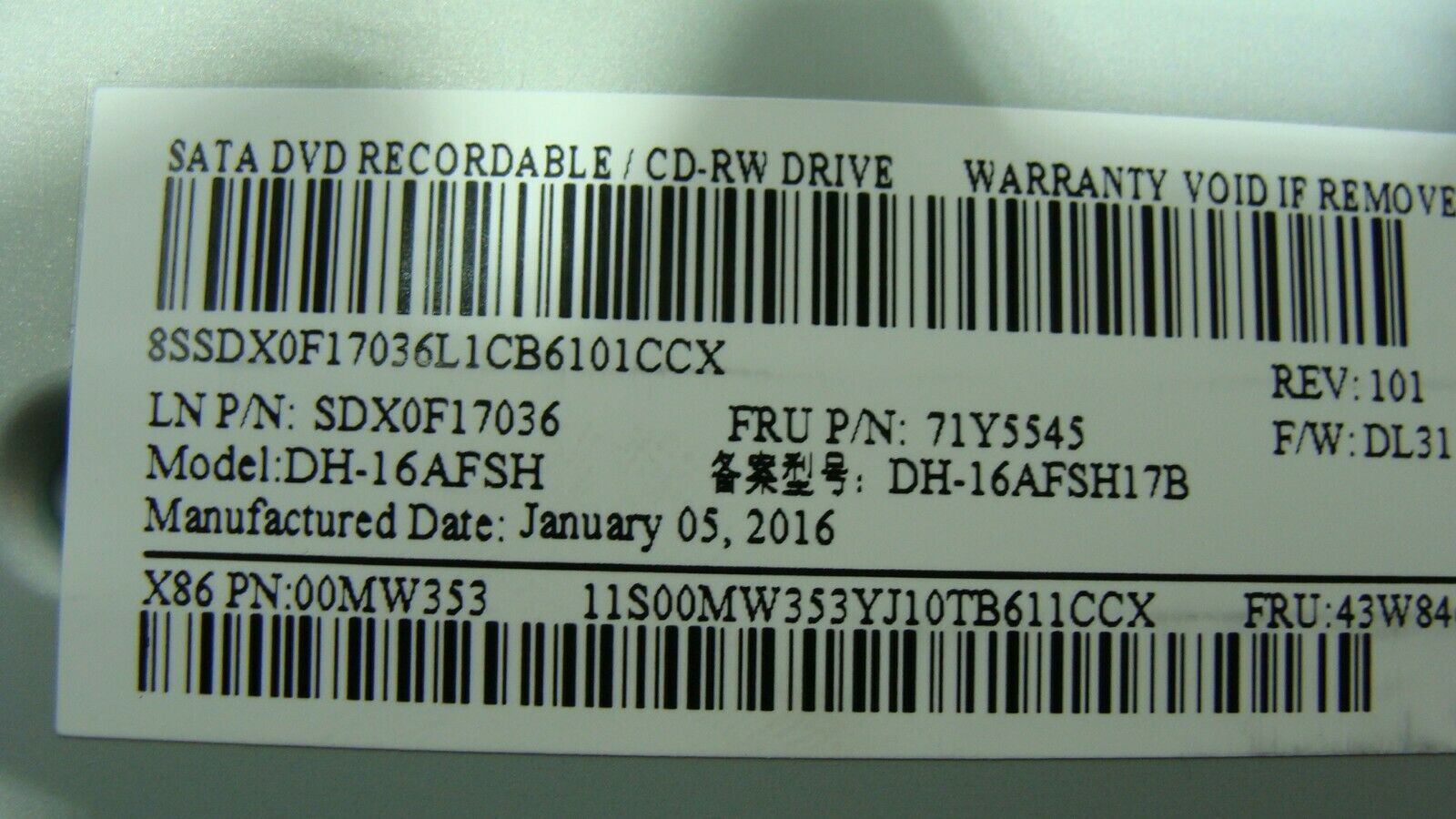 Lenovo IdeaCentre 710-25ISH Genuine DVD/CD Drive DH-16AFSH 71Y5545 GLP* - Laptop Parts - Buy Authentic Computer Parts - Top Seller Ebay