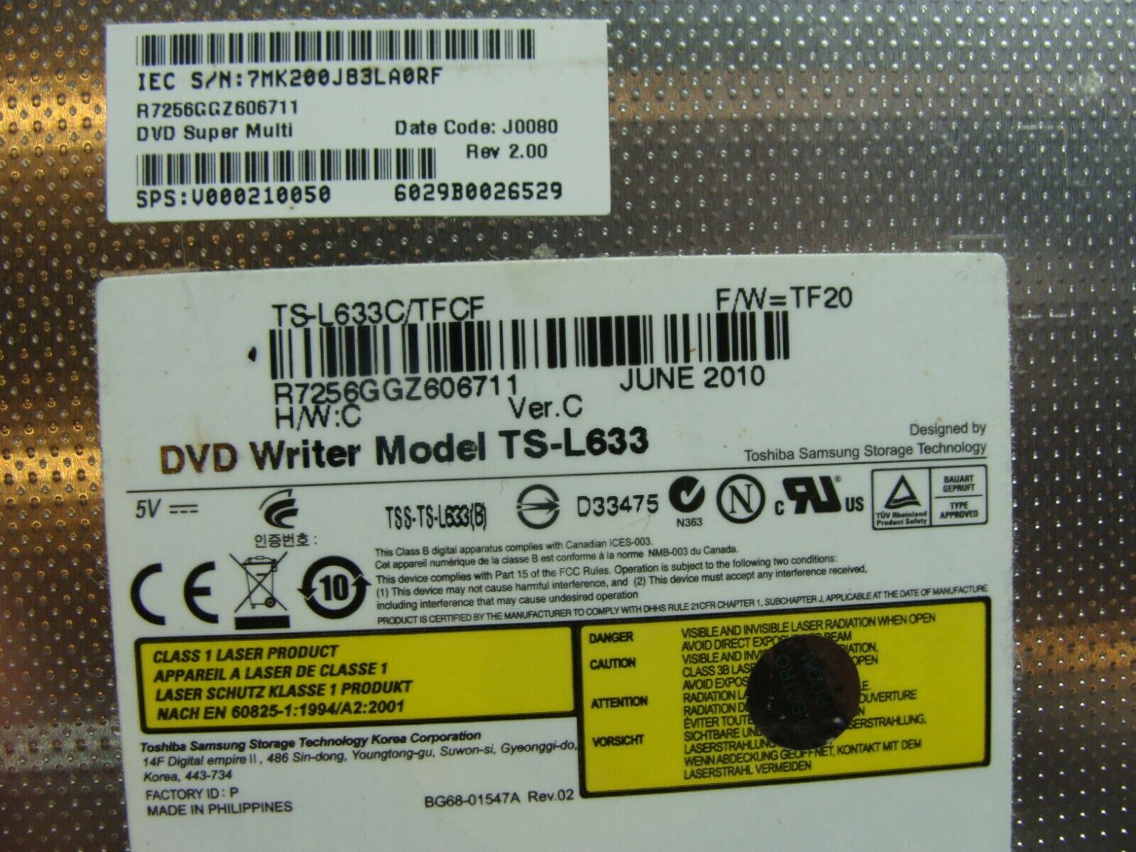 Toshiba Satellite C655-S5082 15.6