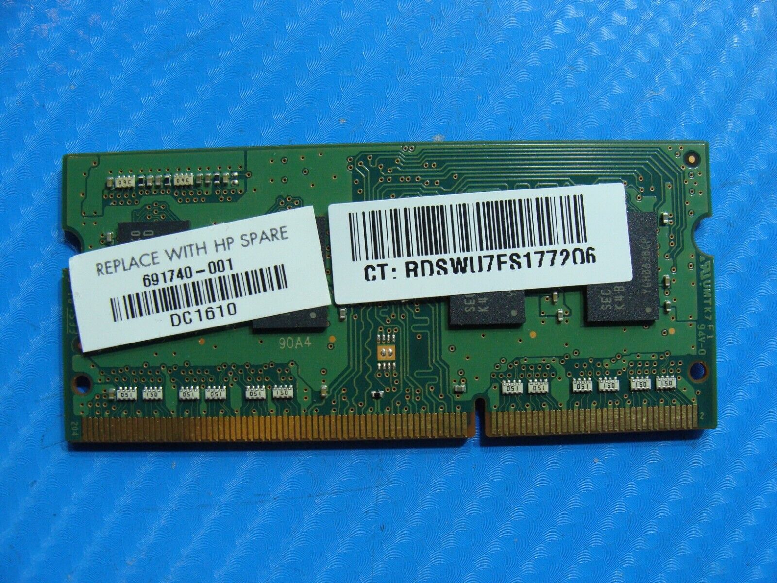 HP 450 G3 Samsung 4GB 1Rx8 PC3L-12800S Memory RAM SO-DIMM M471B5173DB0-YK0