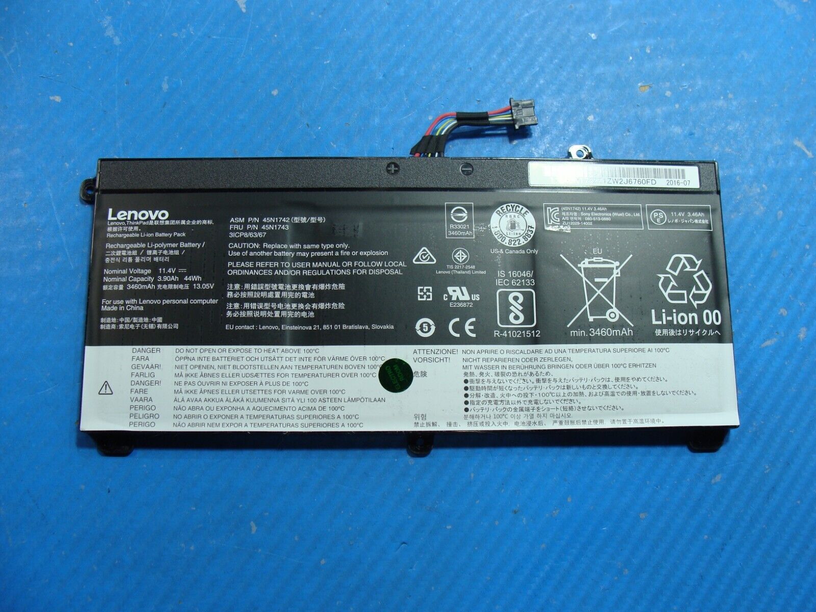 Lenovo Thinkpad T560 15.6 Battery 11.4V 44Wh 3460mAh 45N1742 45N1743 85%