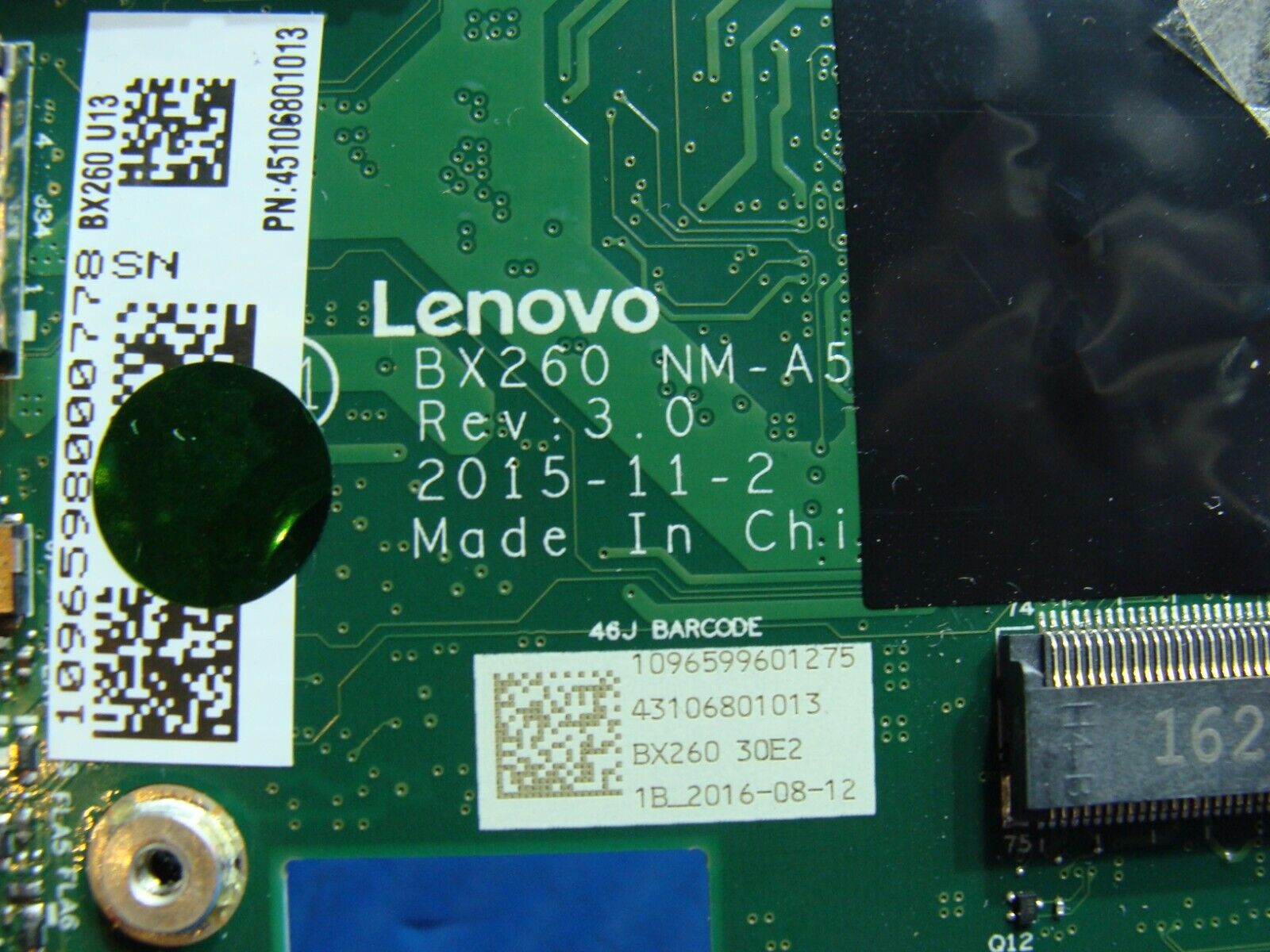 Lenovo ThinkPad 12.5” x260 OEM Laptop Intel i5-6300U 2.4GHz Motherboard 01EN201